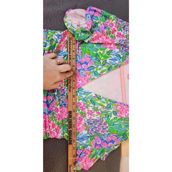 LILLY PULITZER Juliet Ruffle‎ Midi Dress Sz M Cherry On Top Multi Floral Stretch - Picture 7 of 11